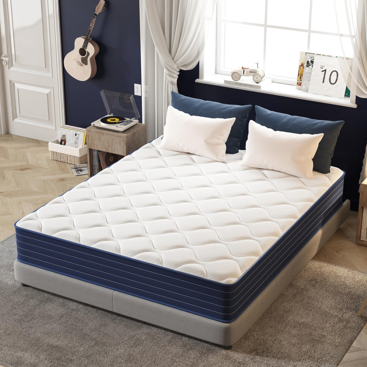 MOLPHIT Queen Mattress,12 Inch Queen Size Mattrress with 7-Zone Hybrid Queen Bed Mattresses,Pocket Sprung with Medium Firm for Body Support & Pressure Relief - 60 * 80in