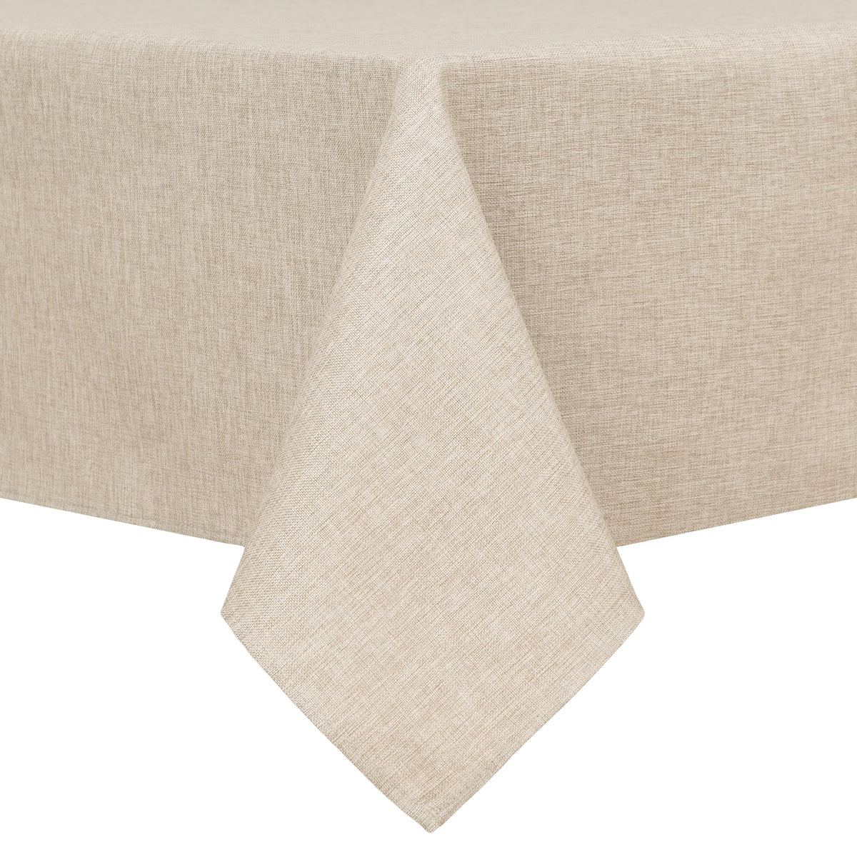 Hiasan Faux Linen Square Tablecloth - Wrinkle and Stain Resistant Washable Table Cloth for Kitchen Dining Room Holiday Table Cover for Party Dinner, Beige, 70 x 70 Inch