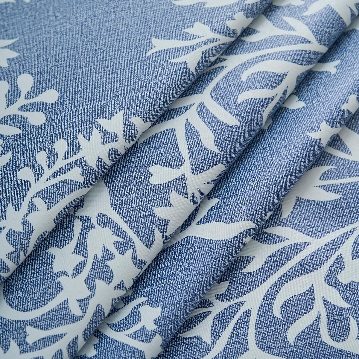 LIBERECOO Vinyl Tablecloth with Flannel Backing –Indigo Botanical Charm, Waterproof, Wipeable, Durable Table Cover – 4 Colors