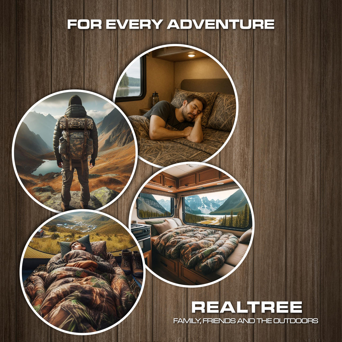 VISI-ONE Realtree APX King Camo 4 Piece Sheet Set – Lightweight, Cooling, Wrinkle-Free Microfiber 13" Deep Pockets Sheets, Unisex Rustic Western Farmhouse Style Made to Complement All Living Spaces