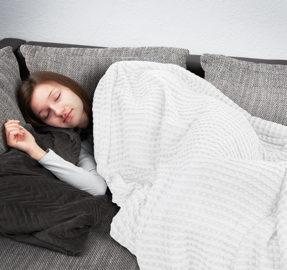 Utopia Bedding 100% Cotton Waffle Weave Blanket Queen Size for Bed - Lightweight, Breathable Summer Blankets Soft and Cozy, Gifts for Fathers Day Home Room Decor (White, 90x90 Inch)