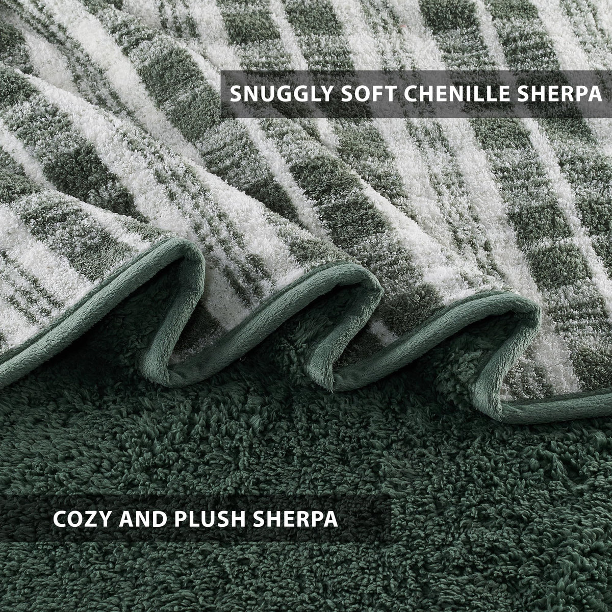 CBCHome Reversible Soft Sherpa Throw Blanket - Cute and Cozy Thick Throw for Couch, Warm Gifts for Women (Tan and Black Plaid, 50" x60")