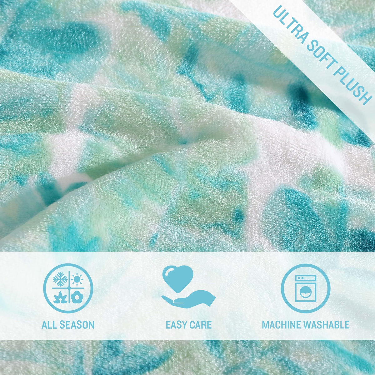 Tommy Bahama - Throw Blanket, Plush Fleece Bedding, Tropical Bedding Set for Bed or Couch (Weekend Green, 50" x 70")