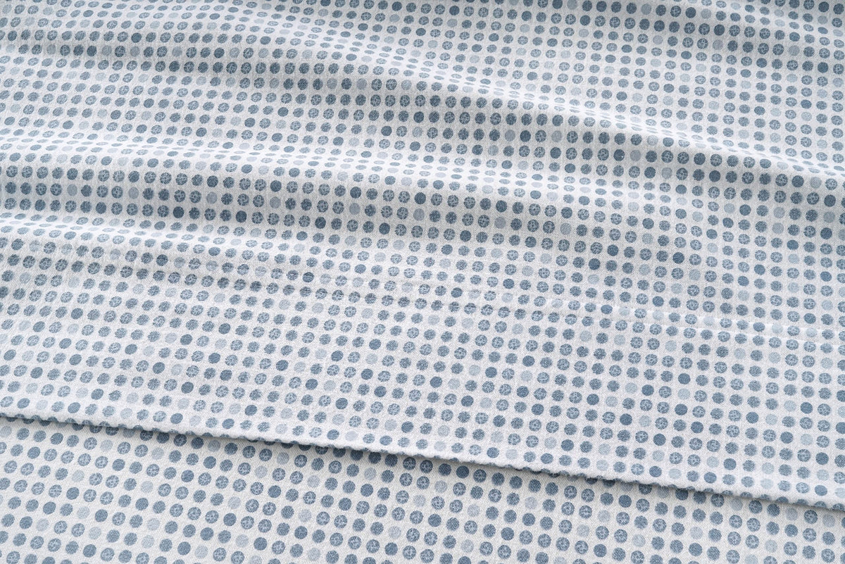 LANE LINEN 100% Cotton Queen Flannel Sheets - Brushed for Extra Softness - Queen Size 100% Cotton Sheets Queen Size Bed Set - Warm & Cozy Flannel Winter Bed Sheets, 15" Deep Pocket - Polka Dot Blue