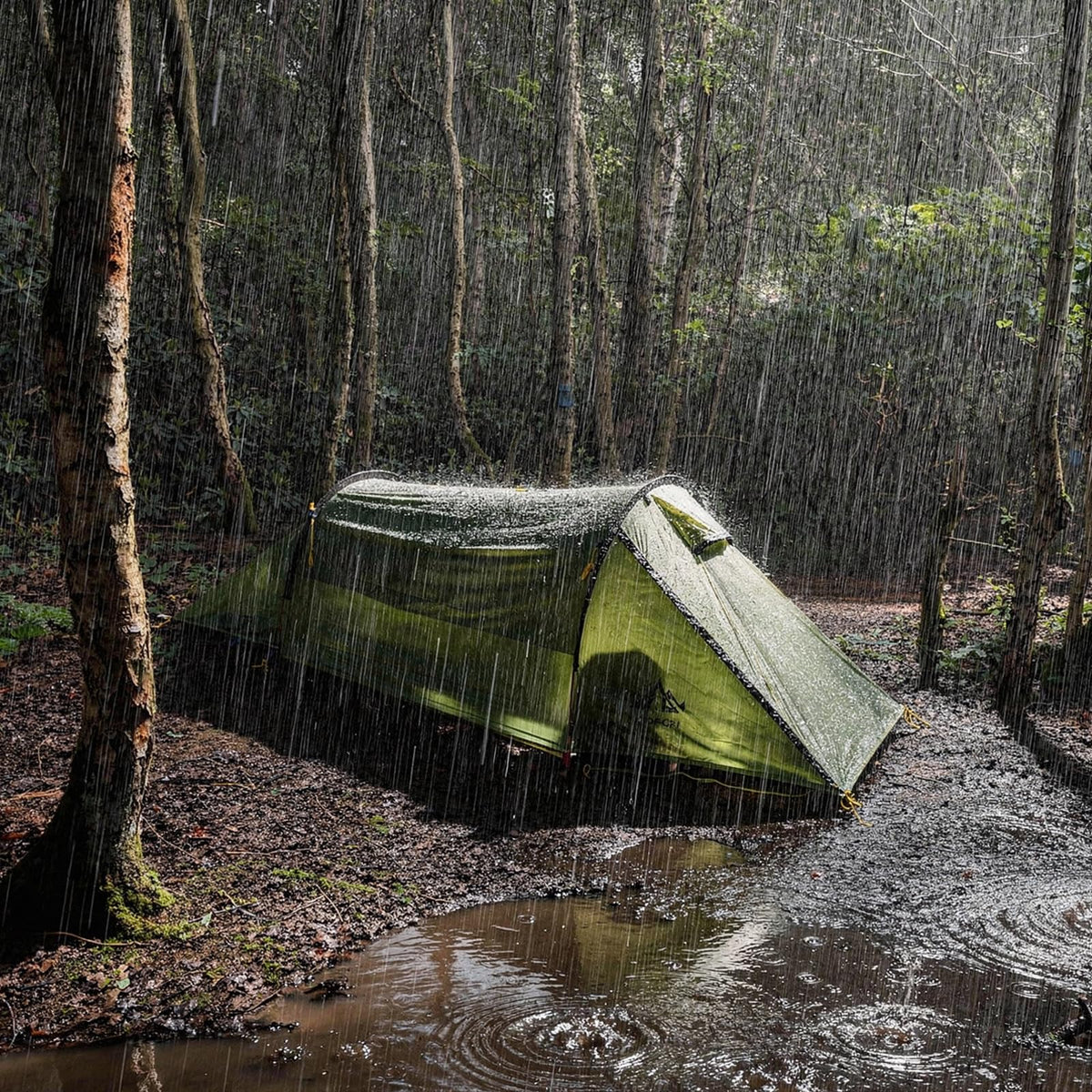 Night Cat Ultralight Tunnel Tent: Waterproof Lightweight Single People Backpacking Tent for Outdoor Camping Hiking Trekking with Double Layers Aluminum Poles and Footprint 1 Person Green