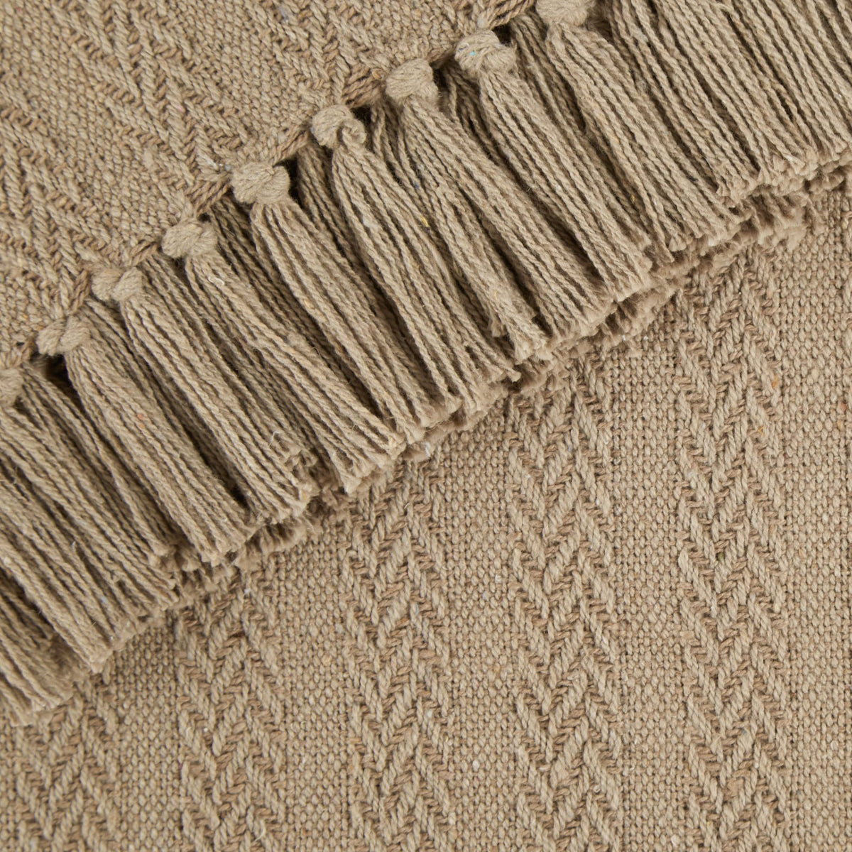 DII Industrial Tonal Textured Woven Throw 50x60, Stone