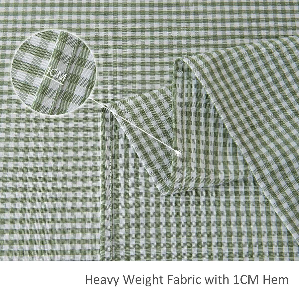maxmill Rectangle Checkered Tablecloth Waterproof Spillproof Wrinkle Resistant Buffalo Plaid Heavy Weight Table Cloth Gingham Table Cover for Outdoor and Indoor Use, 52 x 70 Inch Sage White