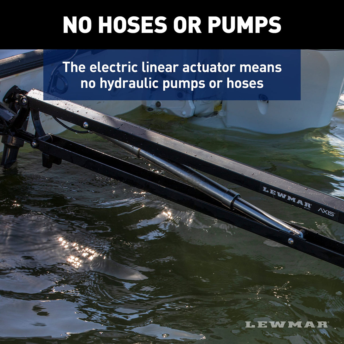 Lewmar Axis Shallow Water Anchor for use in up to 7' of Water, 12V Electrically Powered, Remote Controlled Deployment, Four Bar Articulating Arm, for Powerboats up to 26', Black - 22108805