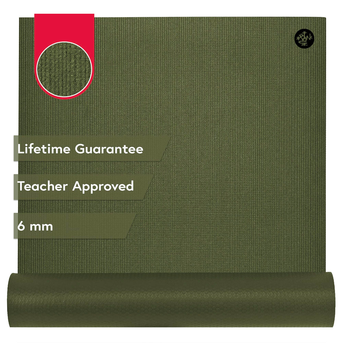 Manduka PRO Yoga Mat 71" - 6mm | Lifetime Durability | Hygienic Construction | Premium Studio Quality | Teacher Approved | 71 x 26 inches | Earth