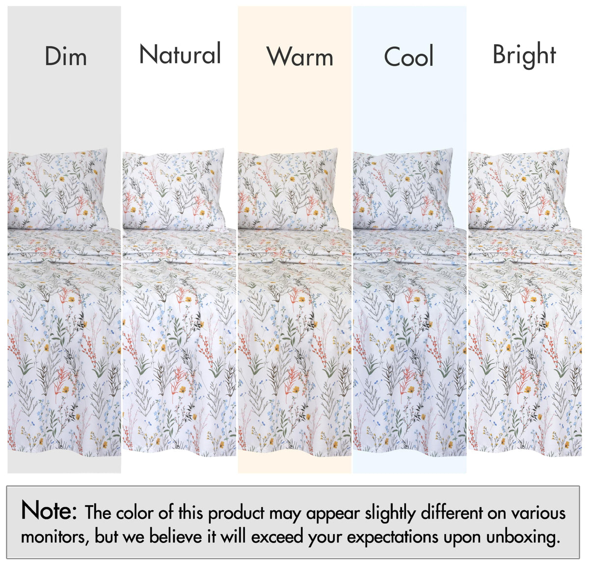 RUVANTI 100% Cotton Percale Sheets Queen Size, Aroma