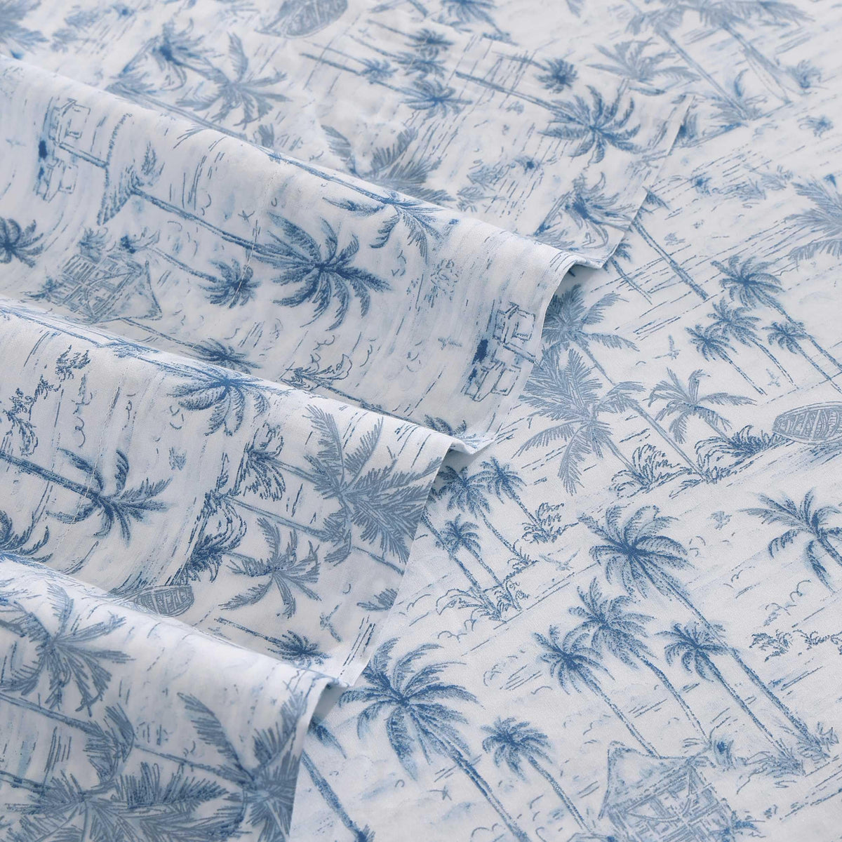 Tommy Bahama - Twin Sheet Set, Crisp & Cool Cotton Percale Bed Sheets, Deep Pockets, Coastal Bedding with Matching Fitted Sheet & Pillowcase (Surfside Blue)