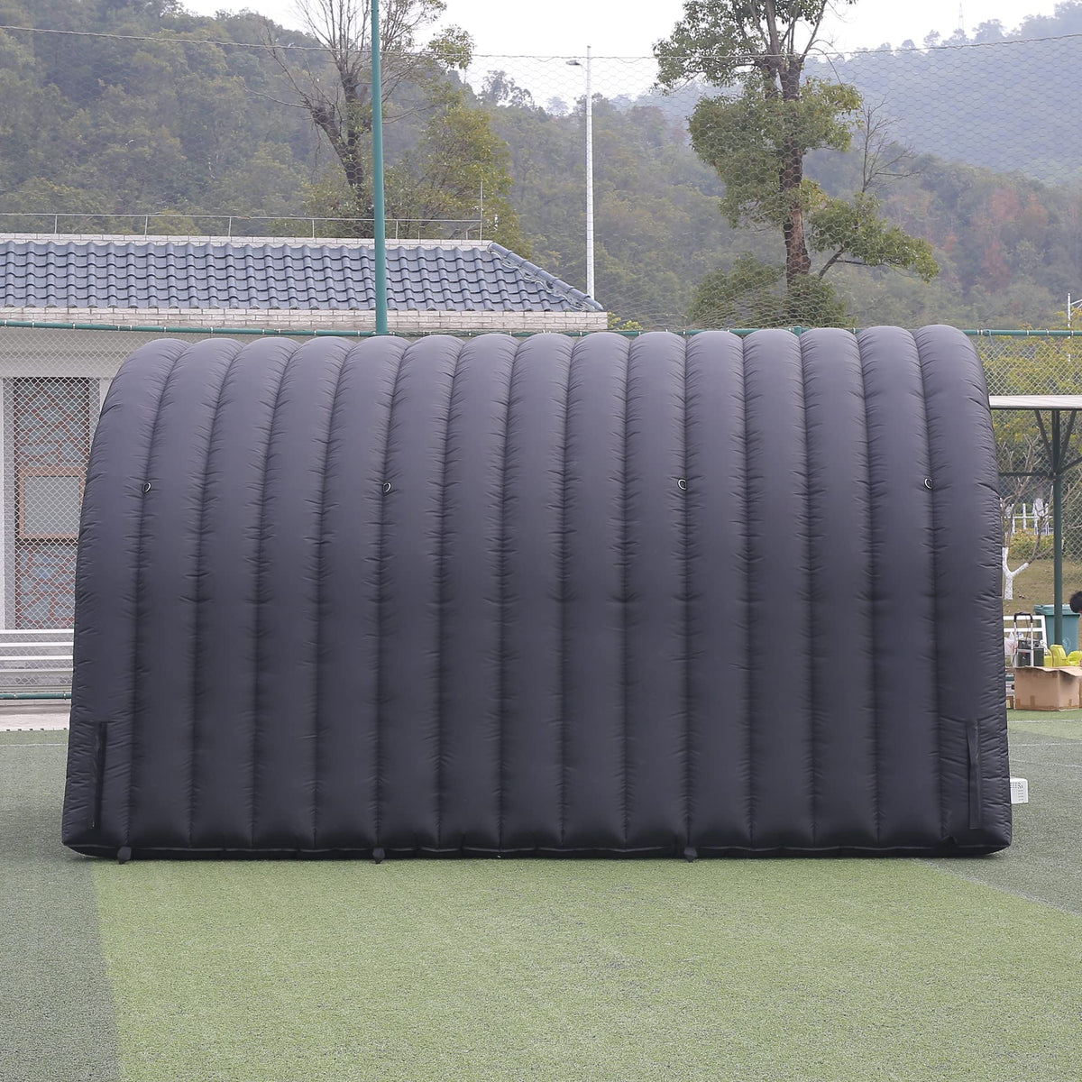 SAYOK 16.8ft Inflatable Tunnel Entrance Sports Inflatable Tunnel Sport Tunnel Entrance Inflatable Football Tunnel Tent with Blower for Event Exhibition Promotion(Black, 16.8ft x 10ft x 9.24ft)