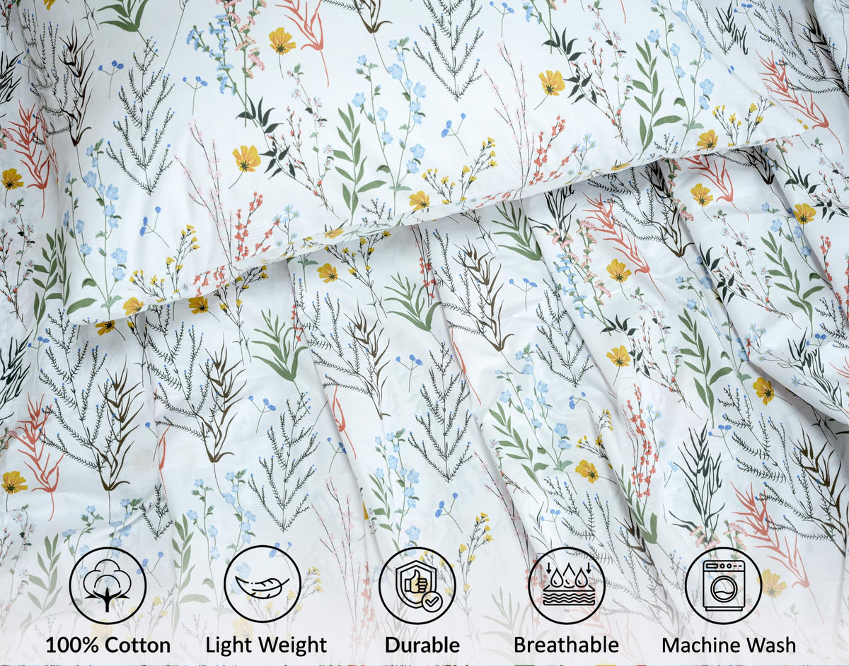 RUVANTI 100% Cotton Percale Sheets Full Size, Aroma