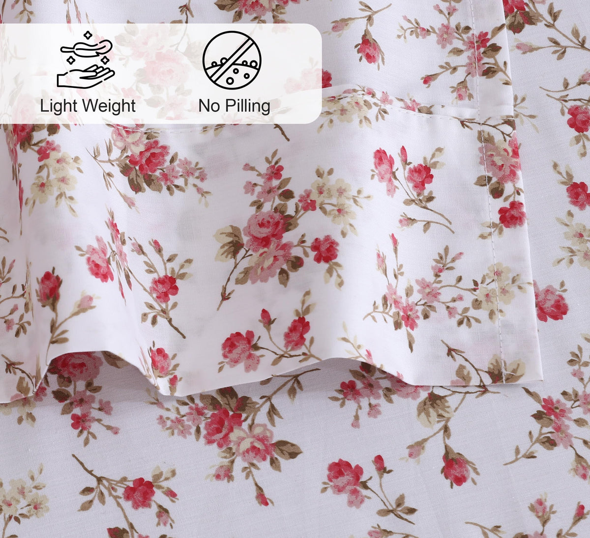 RUVANTI 100% Cotton Percale Sheets Queen Size, Bouquet
