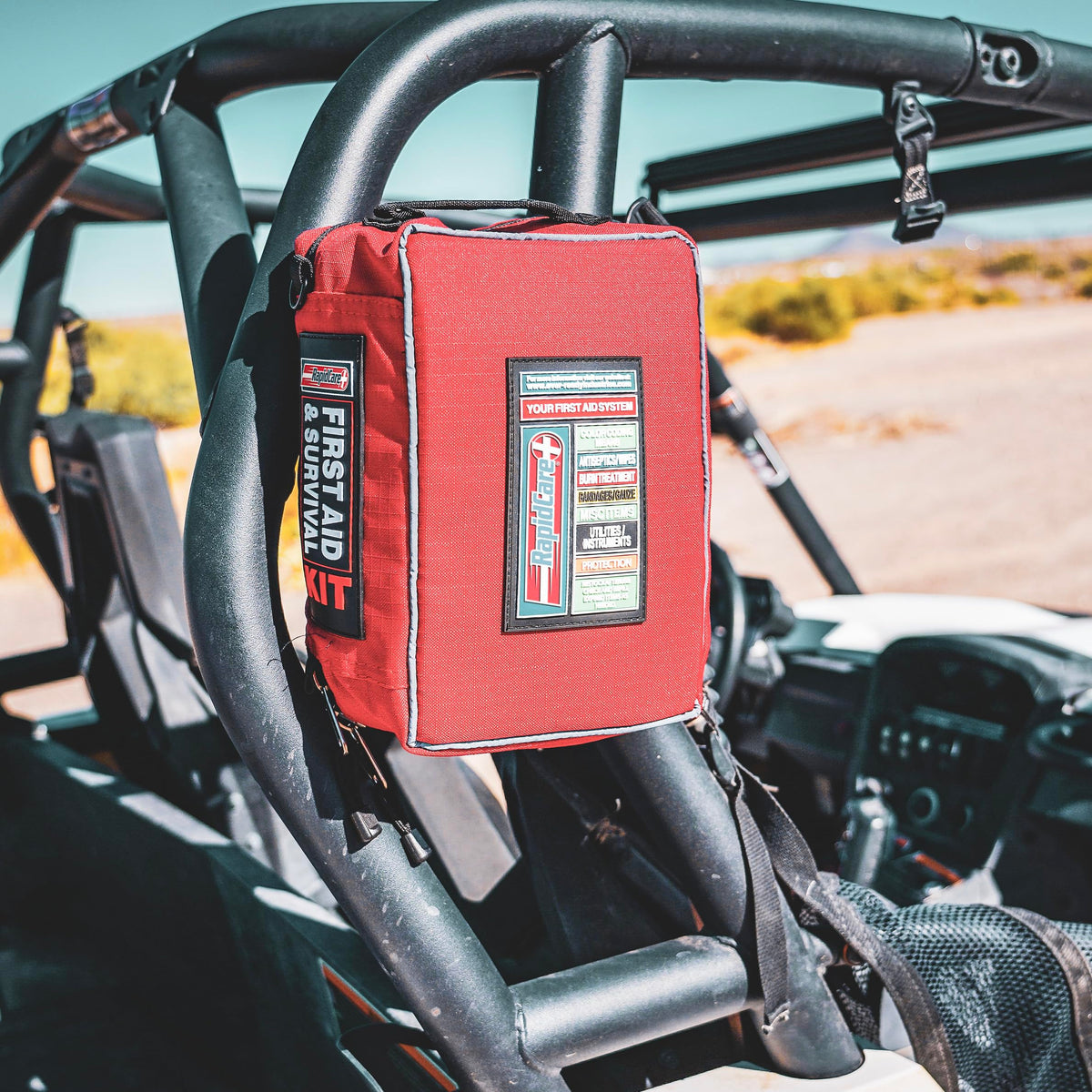 Rapid Care First Aid Kit – 300+ Piece Emergency Medical Kit with Bonus 95-Piece Travel Pack – Outdoor, Workplace, and Home Use – Color Coded & Labeled for Quick Access