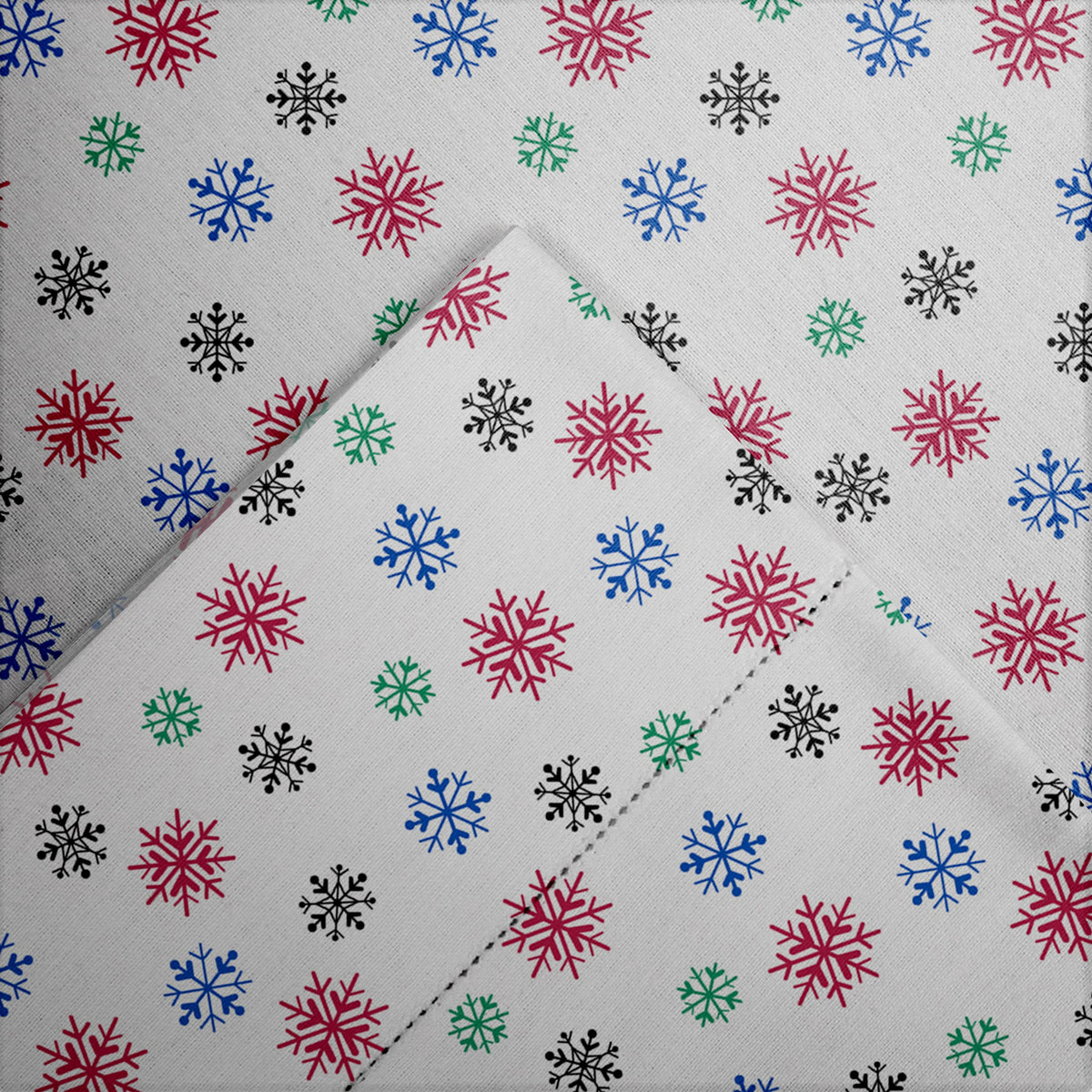 Pointehaven Flannel 170 GSM Sheet Set,Queen Snow Flakes Multi