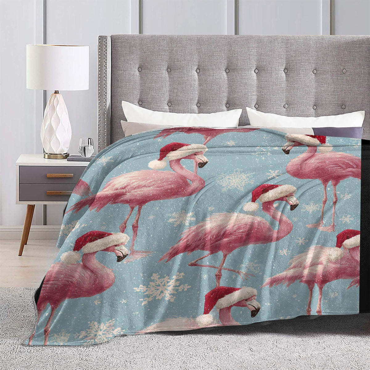 Flamingo Throw Blanket Soft Warm Cozy Christmas Flamingos Blankets Fuzzy Plush Fleece Flamingo Blanket Gifts for Couch Bed Sofa Home Decor 40''X50''