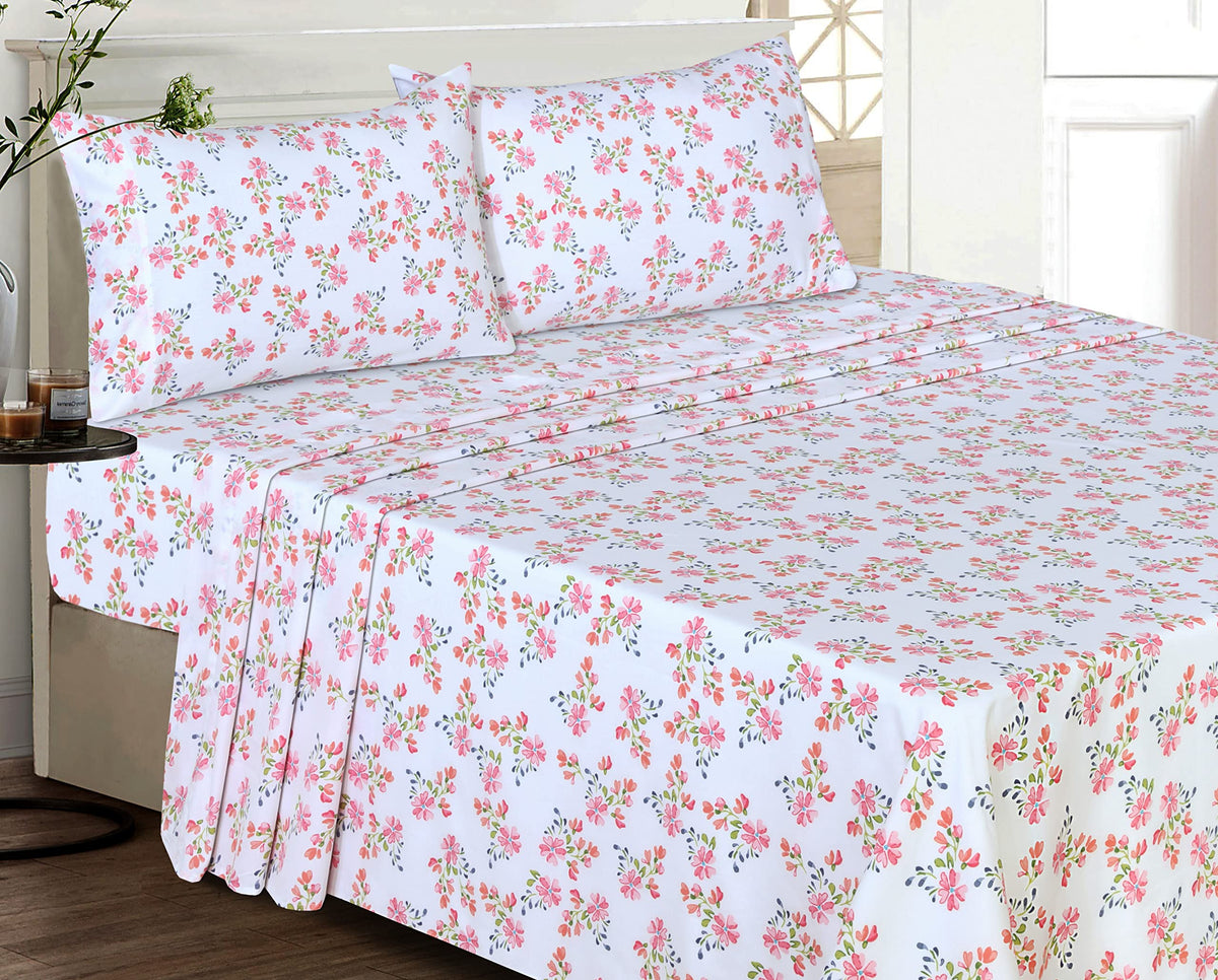RUVANTI 100% Cotton Percale Sheets Full Size, Bloomex