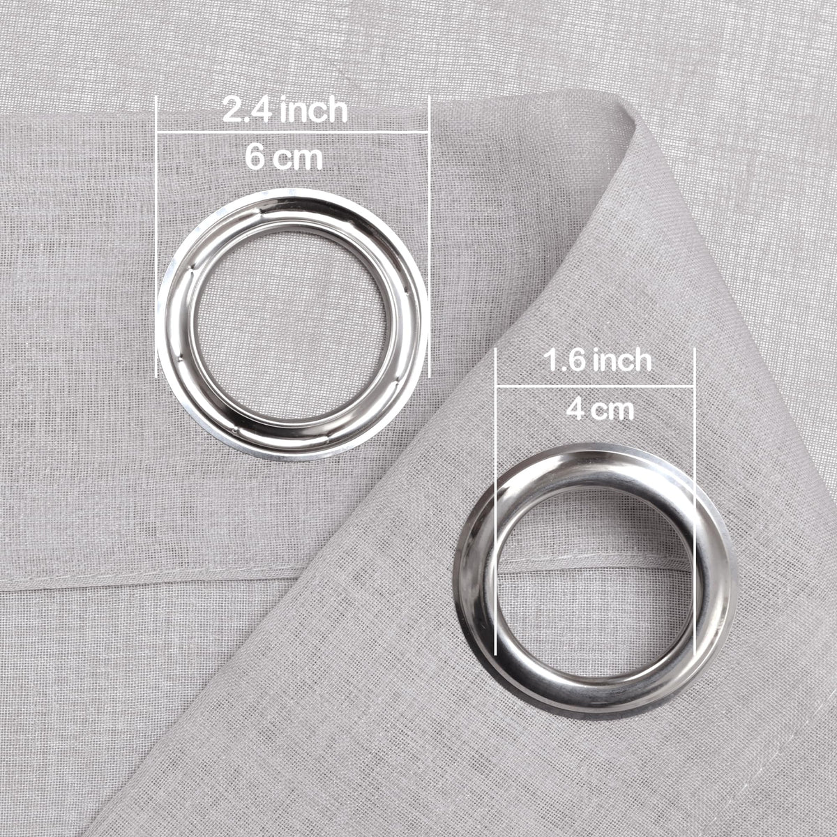 DWCN Grey Ombre Sheer Curtains - Gradient Semi Voile Grommet Top Window Curtains for Bedroom and Living Room, Set of 2 Panels, 52 x 84 Inches Long