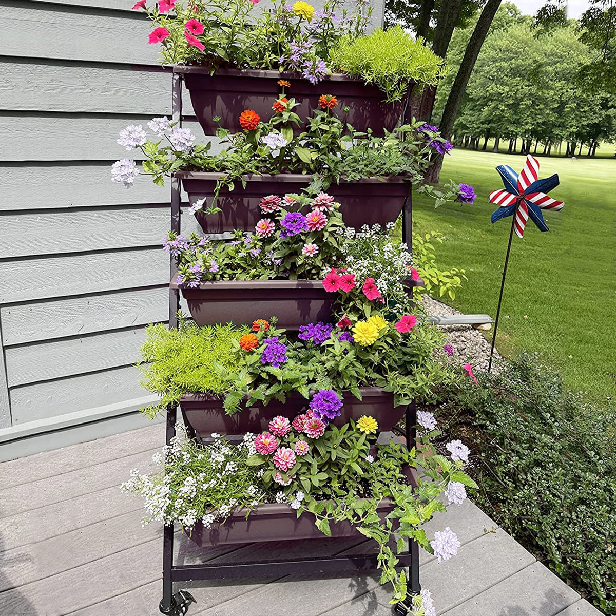 G TALECO GEAR 5-Tier Vertical Garden Planter, 4.4Ft Vertical Raised Garden Bed Planter Box with 5 Container Boxes, Grow Your Herb Vegetables Flowers Indoor and Outdoor (5-Tier)