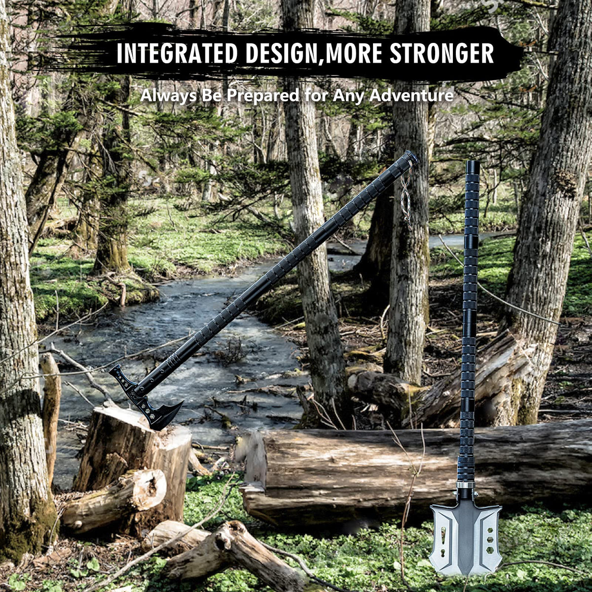 Camping Shovel Axe Outdoor Survival Shovel Set with High Carbon Steel Camping Gear for Men Outdoor Caming Hiking Backpacking Emergency