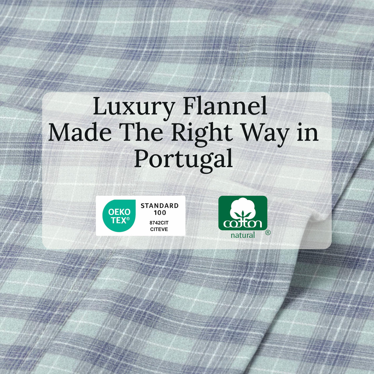California Design Den Yarn Dyed Flannel King Bed Sheet Set - Made in Portugal, 4-Piece 100% Cotton Extra Deep Pocket King Sheet Set, Thick, Velvet Soft, Triple-Brushed - Green Plaid