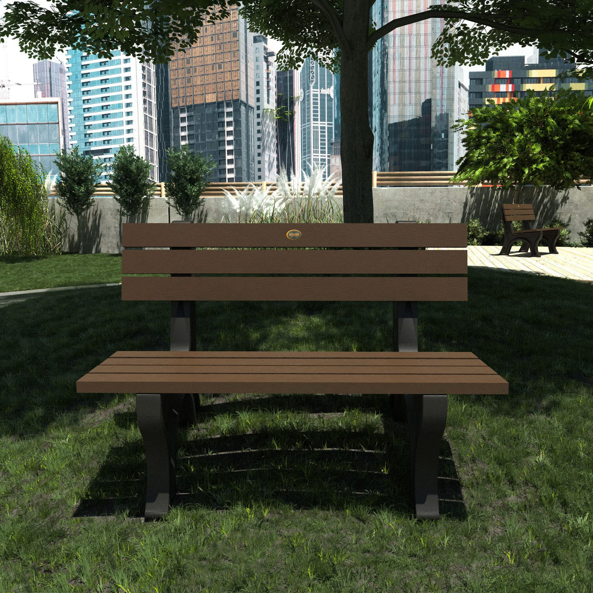 Sequoia Professional Aurora 4 ft Park Bench, Weathered Acorn