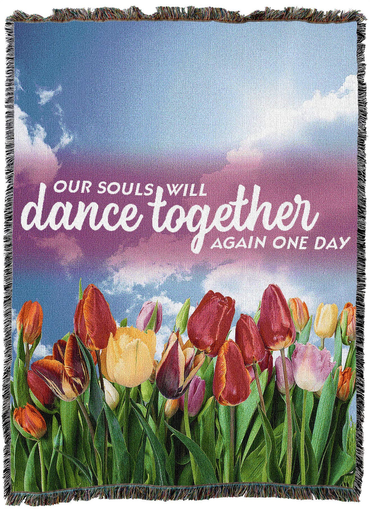 Pure Country Weavers Our Souls Will Dance Together Again Blanket - Sympathy Bereavement Gift Tapestry Throw Woven from Cotton - Made in the USA (72x54)