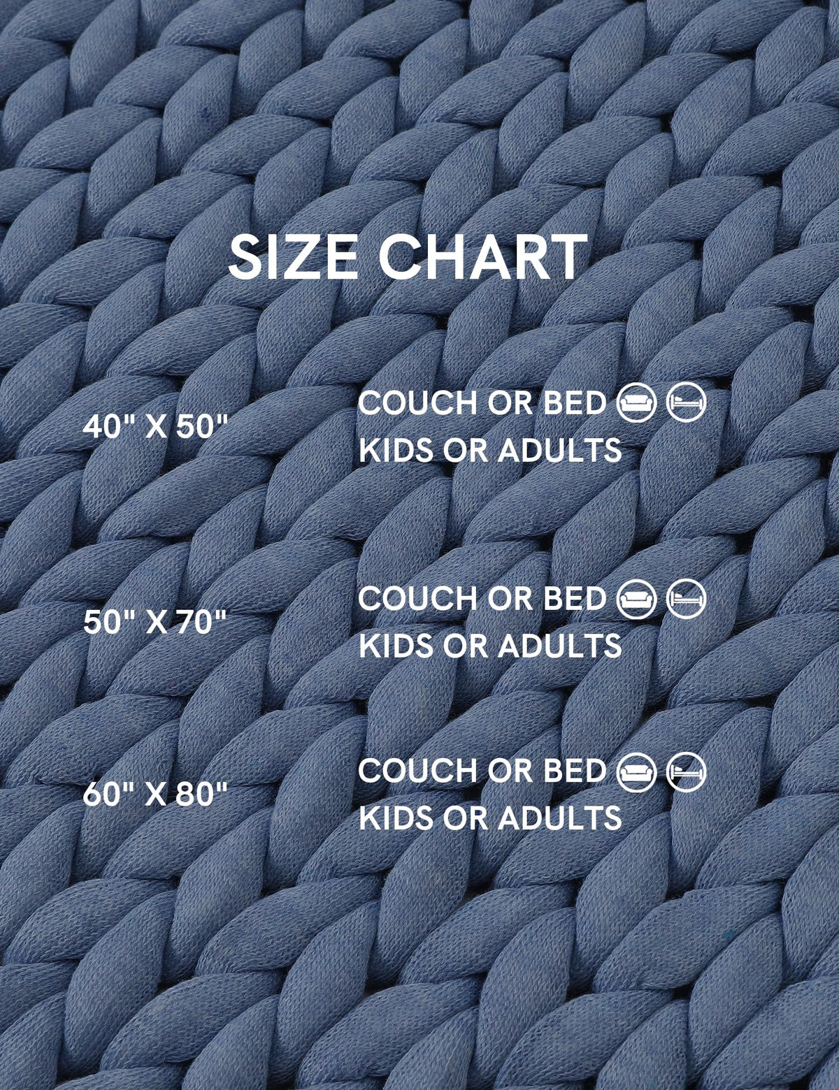 YnM Chunky Throw Blanket, Medium-Weight, Hand Knitted, Skin Friendly, Ventilated and Breathable, Machine Washable, Home Décor Piece for Couch, Sofa and Bed (Cerulean Blue, 40x50 Inch)