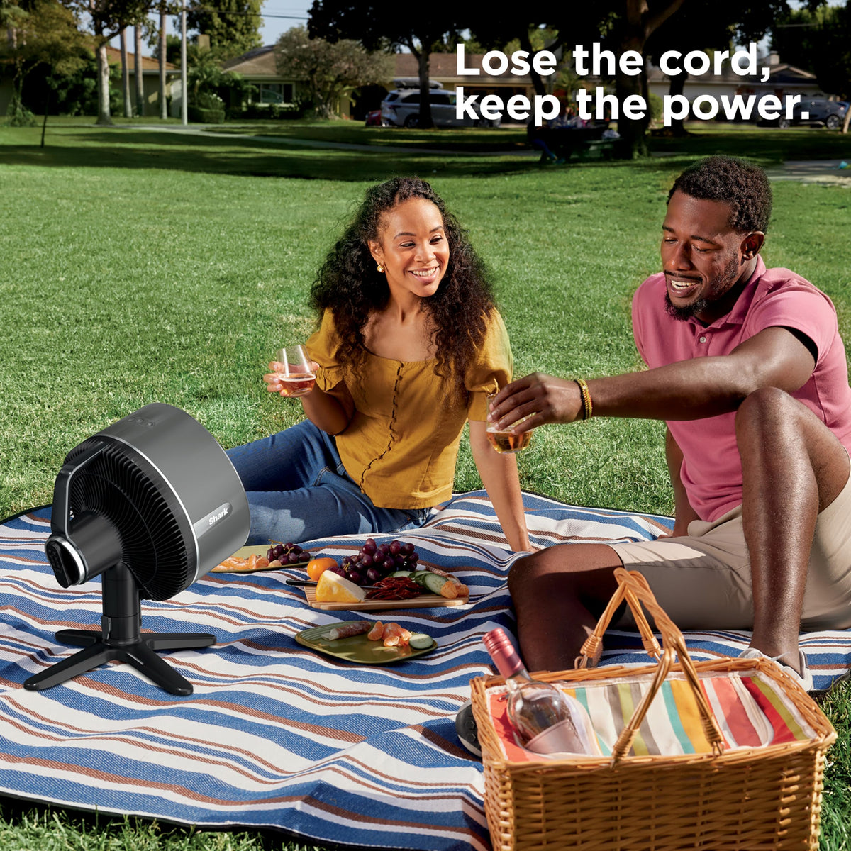 Shark FlexBreeze TableMate Portable Tabletop Fan, Outdoor, Indoor, Corded & Cordless Tabletop Fan, Quiet, Powerful, 70ft Range, Up to 24 Hours of Battery Runtime, for Home,Office and Bedroom, FA151BRN