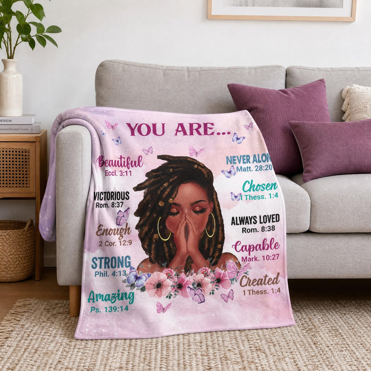 TRENDYNEST Throw Blanket, Soft Fleece Blanket with Inspirational Positive Thoughts and Quotes for Bedroom, Ideal as a Gift for Girls and Women 50x60 Inch