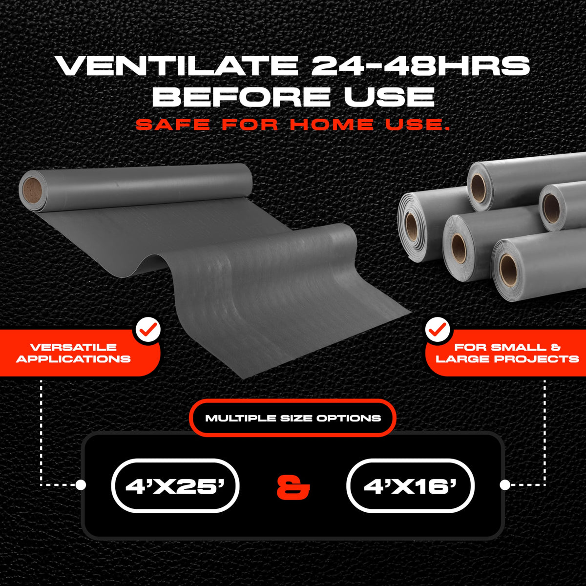 VinylX™ Reinforced Mass Loaded Vinyl (MLV) - Flexible, Heavy Duty Soundproof Barrier for Walls, Ceilings, Floors – ASTM Rated, USA Made – 1.0 lb/sq ft, 48" x 16' Roll