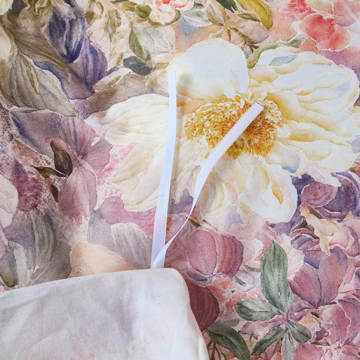 Cozaline 100% Cotton Duvet Cover King Size – Romantic Garden Impressionist Floral Duvet Cover Set with Zipper Closure, 3-Piece Luxury & Soft Bedding Set for All Seasons