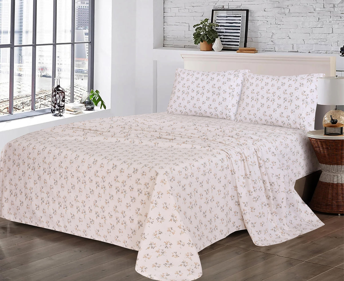 RUVANTI 100% Cotton Percale Sheets Full Size, Twin Spring