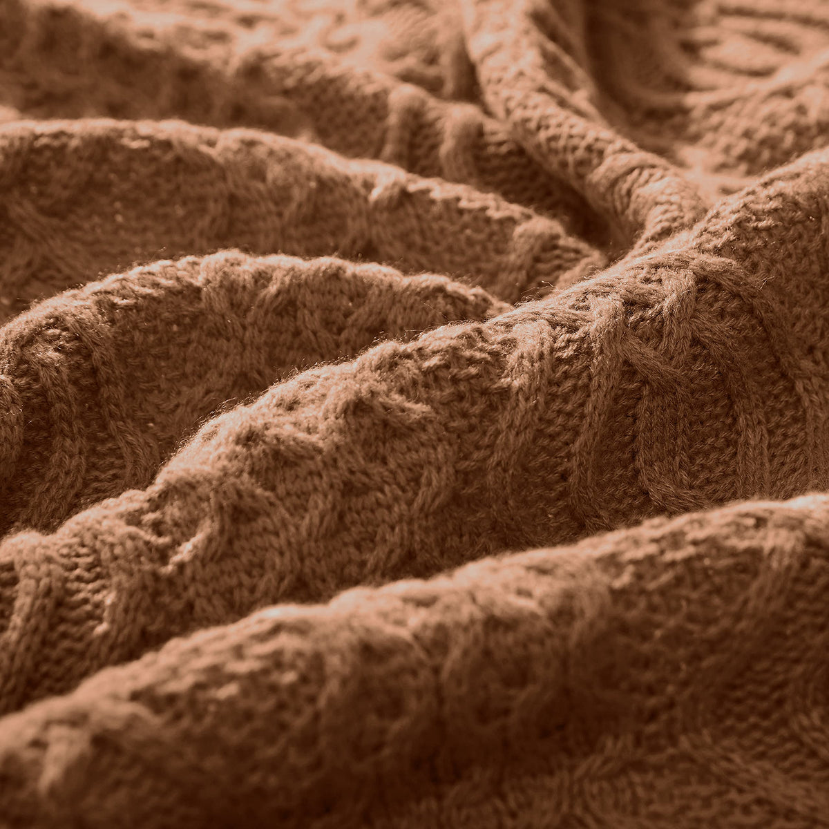 Aormenzy Brown Cable Knit Throw Blanket, Soft & Warm Knitted Blanket Throw for Couch Bed Sofa Living Room, 50 x 60 inch