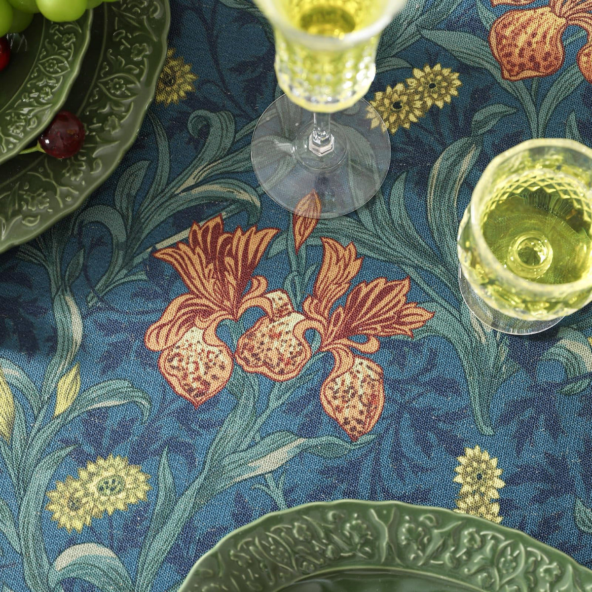 patdrea Vintage French Linen Tablecloth,Rectangular,87"*63"-HerbertC