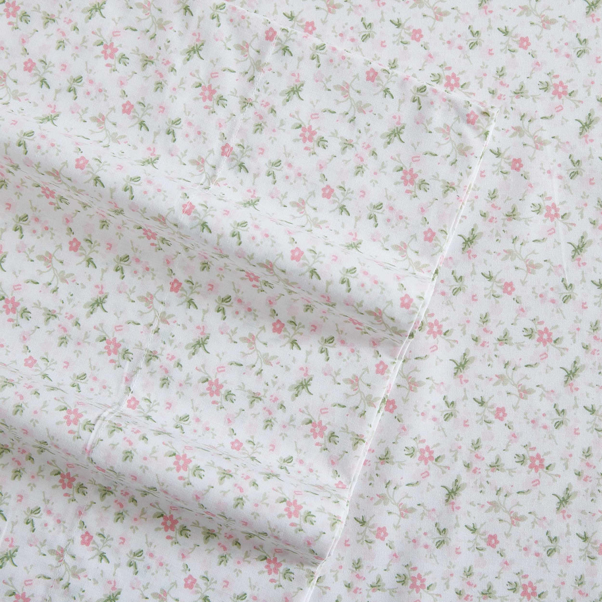Laura Ashley - King Sheets, Cotton Percale Bedding Set, Lightweight & Breathable Home Decor (Evie Pink, King)