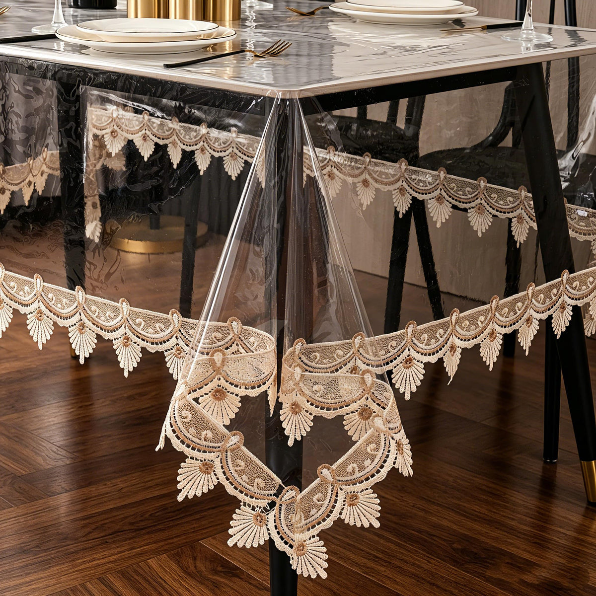 Pioggia Clear Vinyl Tablecloth Protector Waterproof/Oil-Proof PVC Table Cloth Transparent Sheet Table Cover (54'' x 70'' Rectangular)