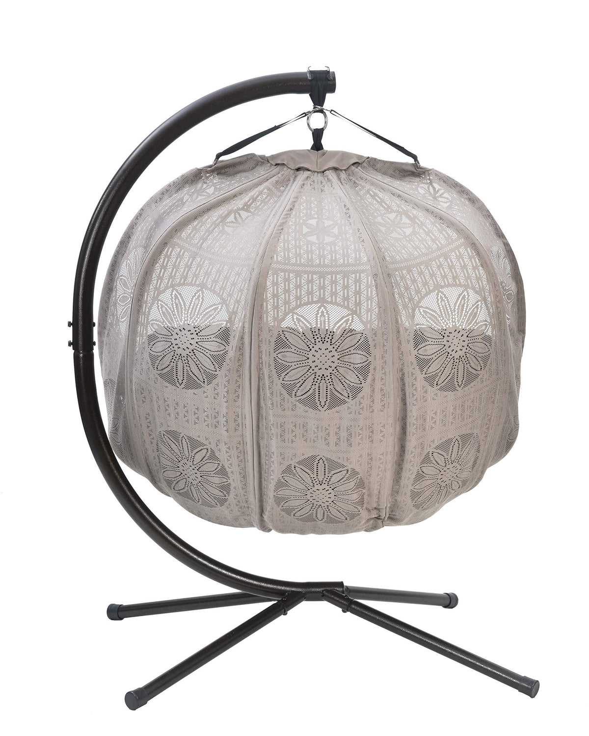 FlowerHouse Hanging Pumpkin Patio Chair - Dreamcatcher Black Cushion