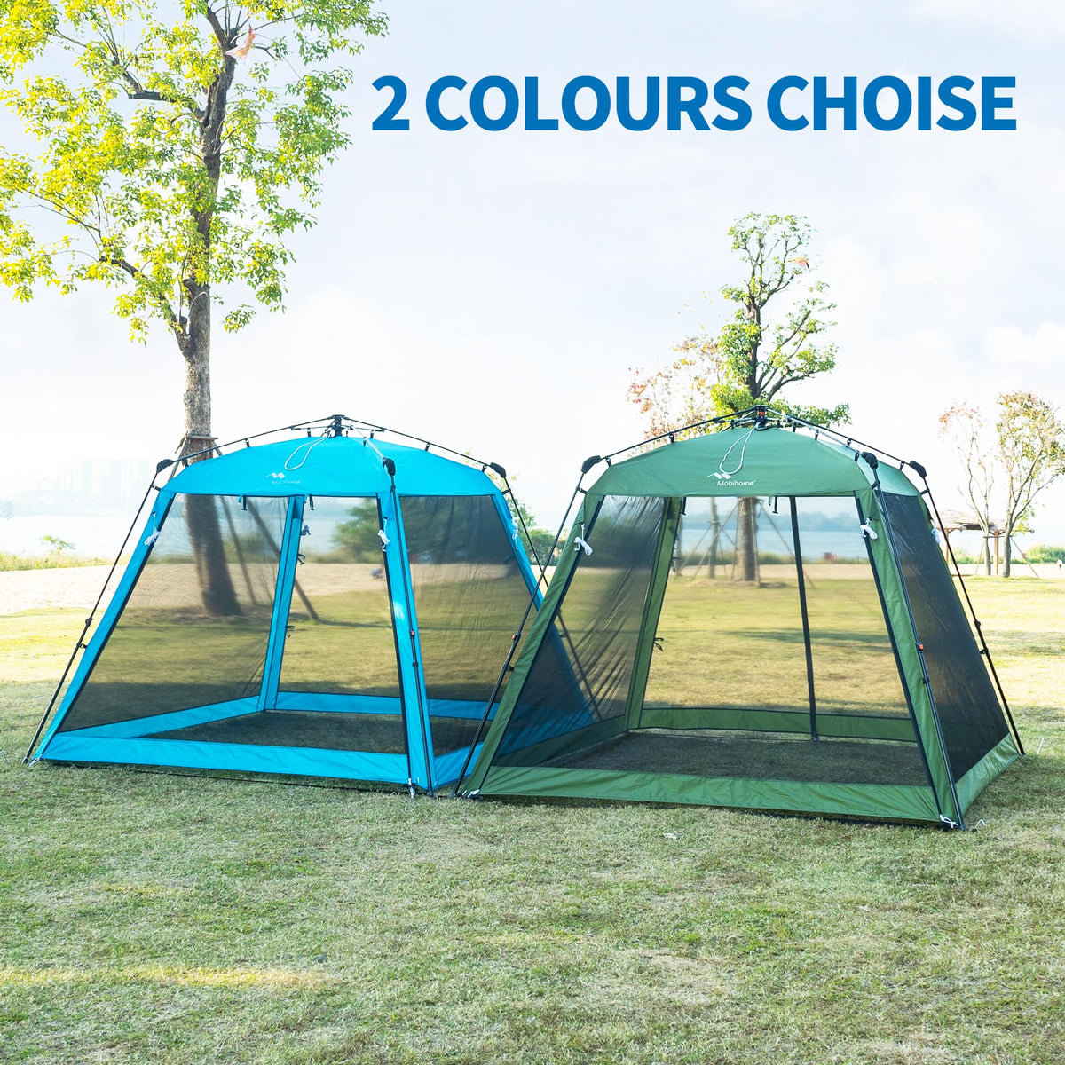 Pop Up Screen House Gazebo 8.2'x8.2'x75'' – Instant Portable Canopy with Mosquito Netting & UPF Sun Protection, Tool-Free 60s Setup, Foldable Outdoor Tent for Backyard, Camping, Park,Olive Green