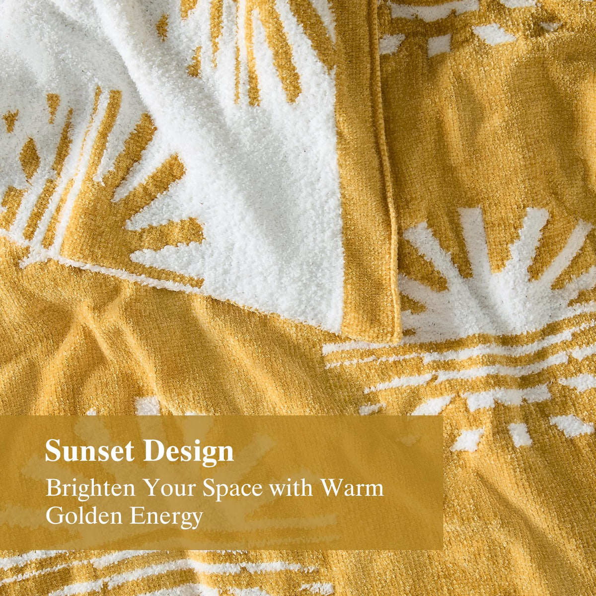 Cozzenity Throw Blanket, Chenille Microfiber Blankets for Couch, Soft Cozy Fluffy Warm Knitted Sunset Blanket for Sofa, Bed, Chair, Reversible Fuzzy Plush Lightweight Decorative Blanket, 50x60 inches
