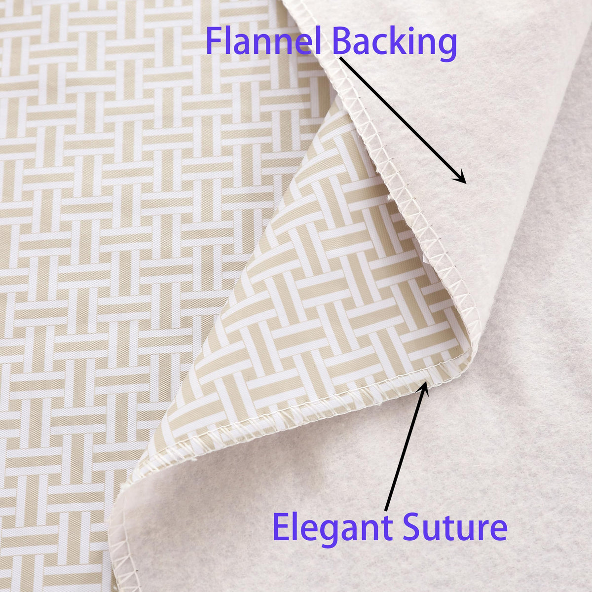 Walrus Heavy Duty Vinyl Tablecloth with Flannel Backing Waterproof Oil-Proof Plastic Table Cloth Stain-Resistant Wipeable Rectangle or Square Table Cover for Indoor and Outdoor (Weaving, 54X54 Inch)