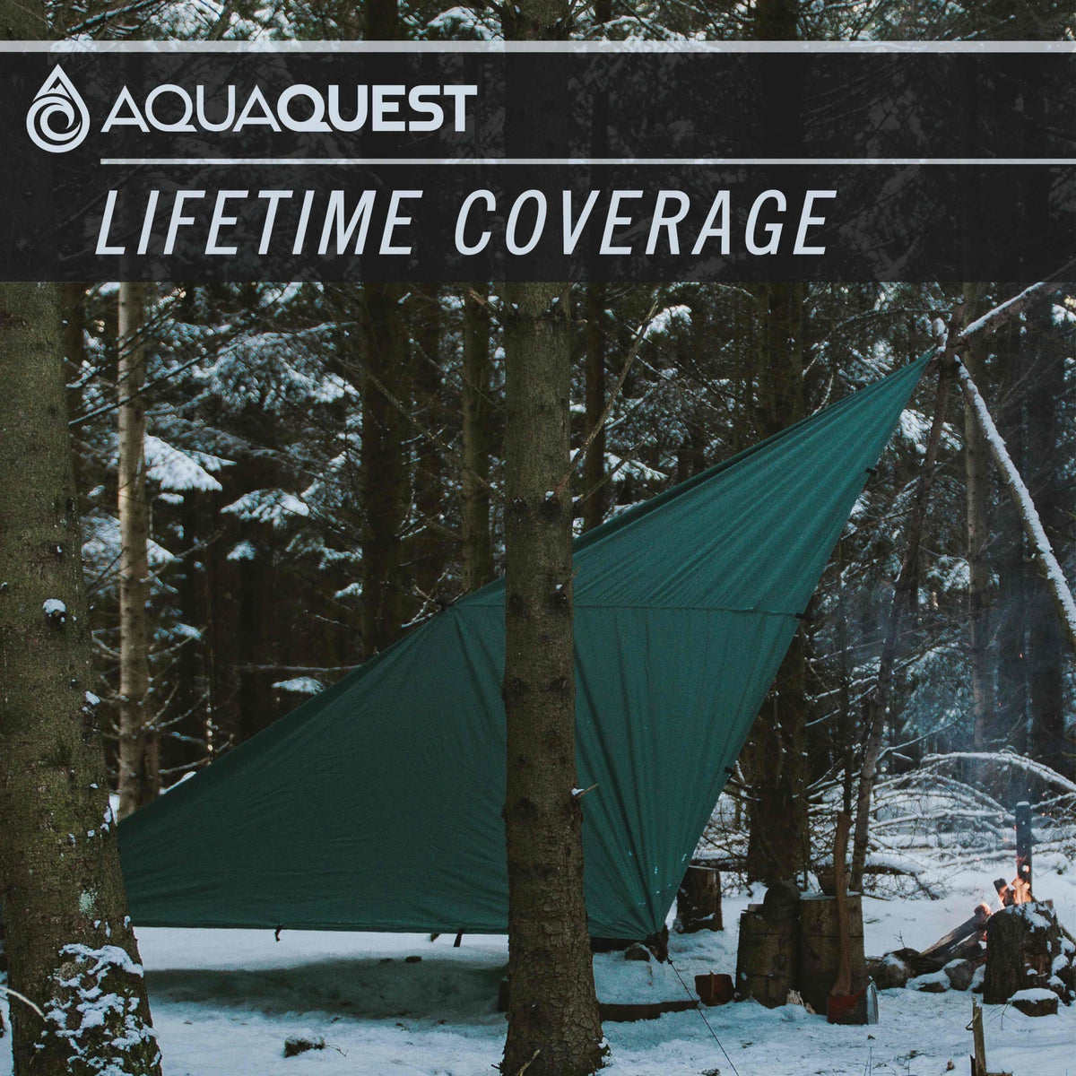 AquaQuest Guide Tarp – Ultralight Waterproof (5,000 mm) Seam‑Taped 40D Ripstop Rain Fly for Backpacking, Stealth Camping & Thru‑Hiking – 13×10 Olive Drab