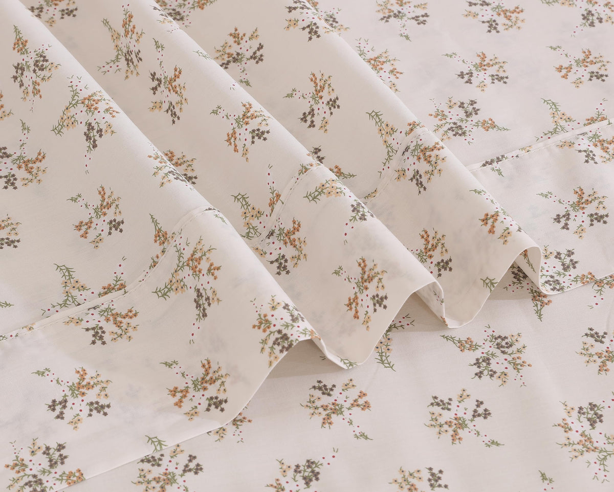 RUVANTI 100% Cotton Percale Sheets Full Size, Twin Spring