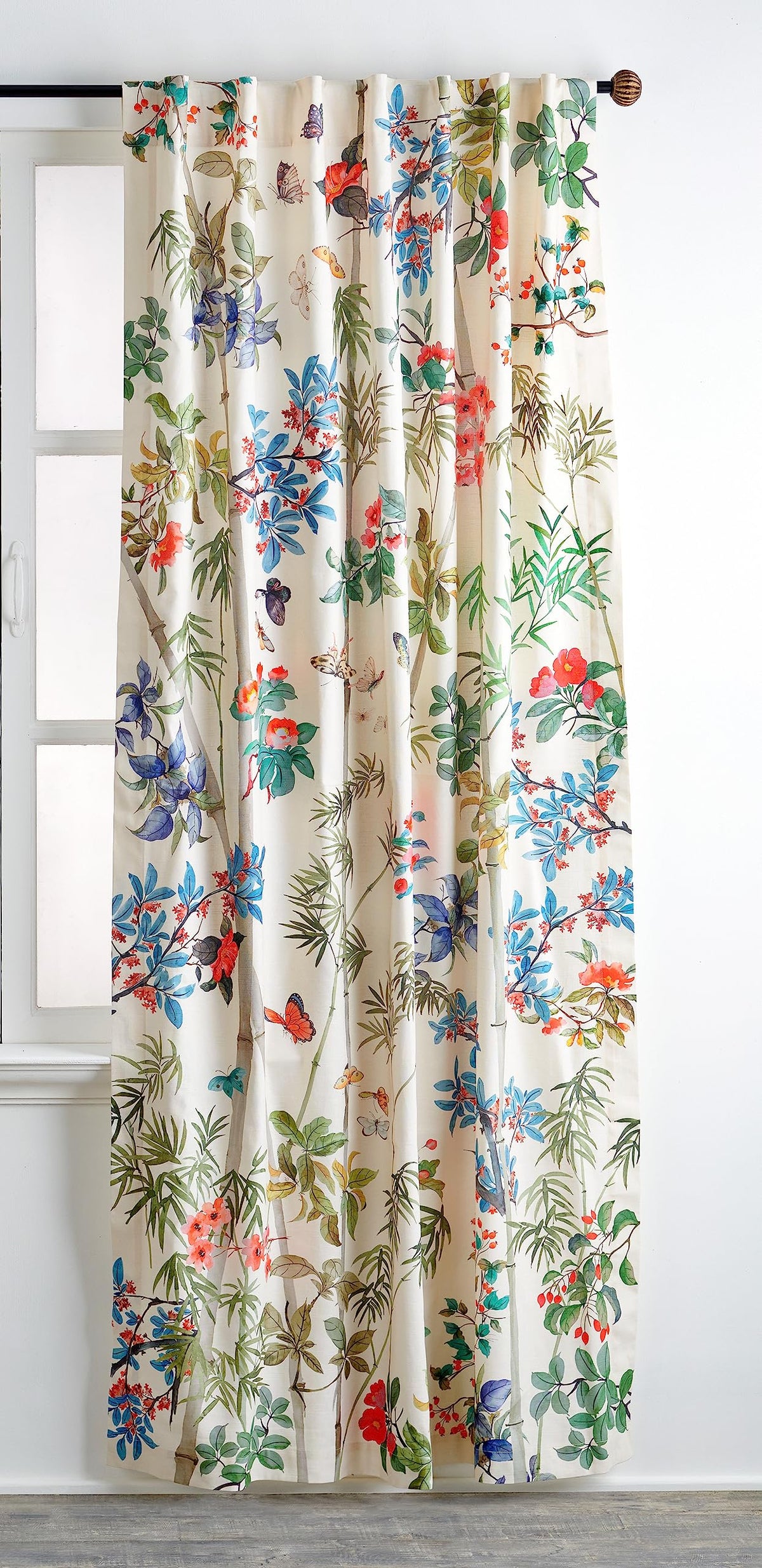 Maison d' Hermine Curtains for Living Room 100% Cotton 96 inch Length One Panel Light Filtering Curtains for Windows with Rod and Loop Pockets Spring Summer (Canne - Light Beige, 50" W x 96" L)