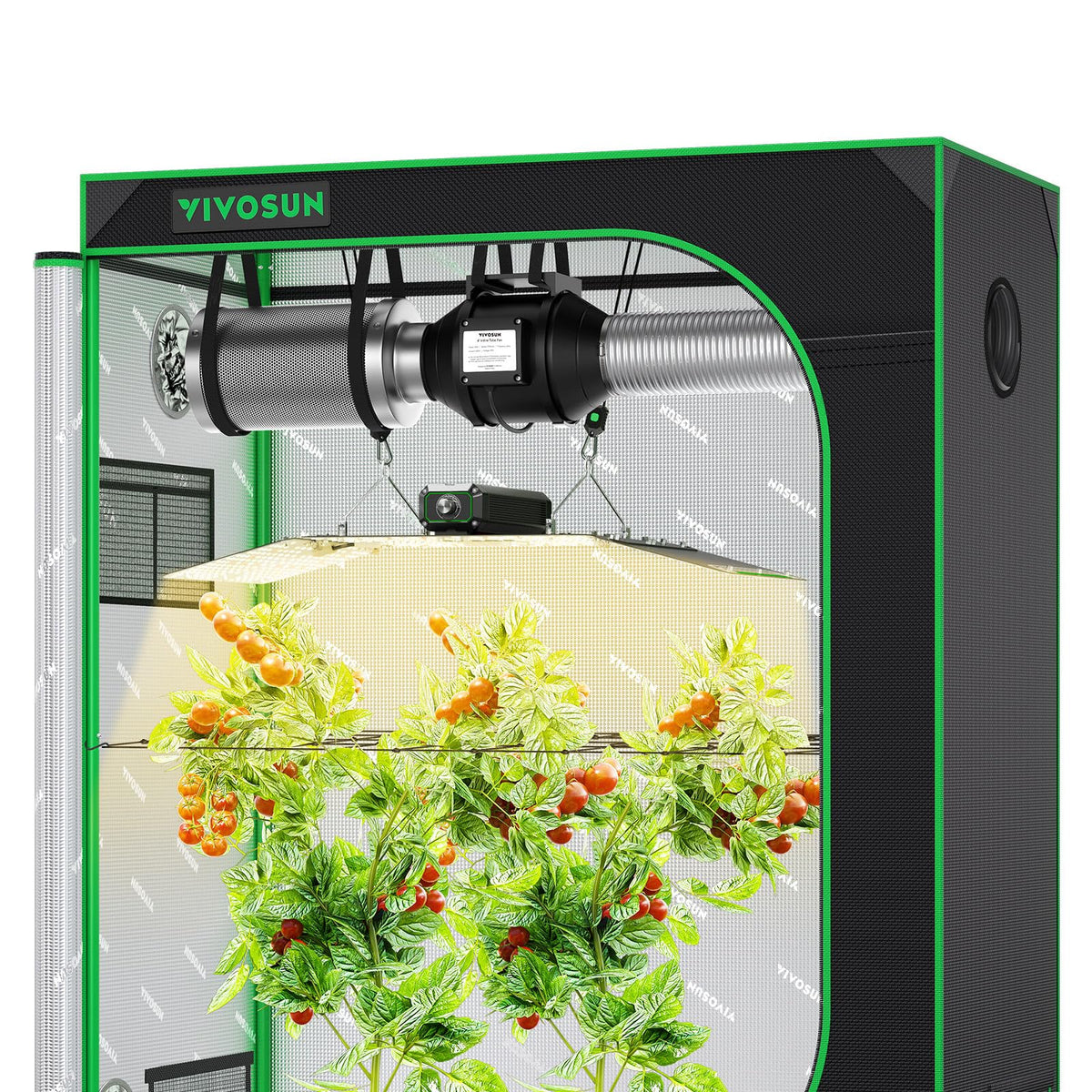 VIVOSUN Grow Tent Kit 2x4 Complete System, WiFi-Controlled Grow System with Full Spectrum LED Grow Light, Automatic Ventilation, GrowHub Outlet A22 with Temperature and Humidity Sensor