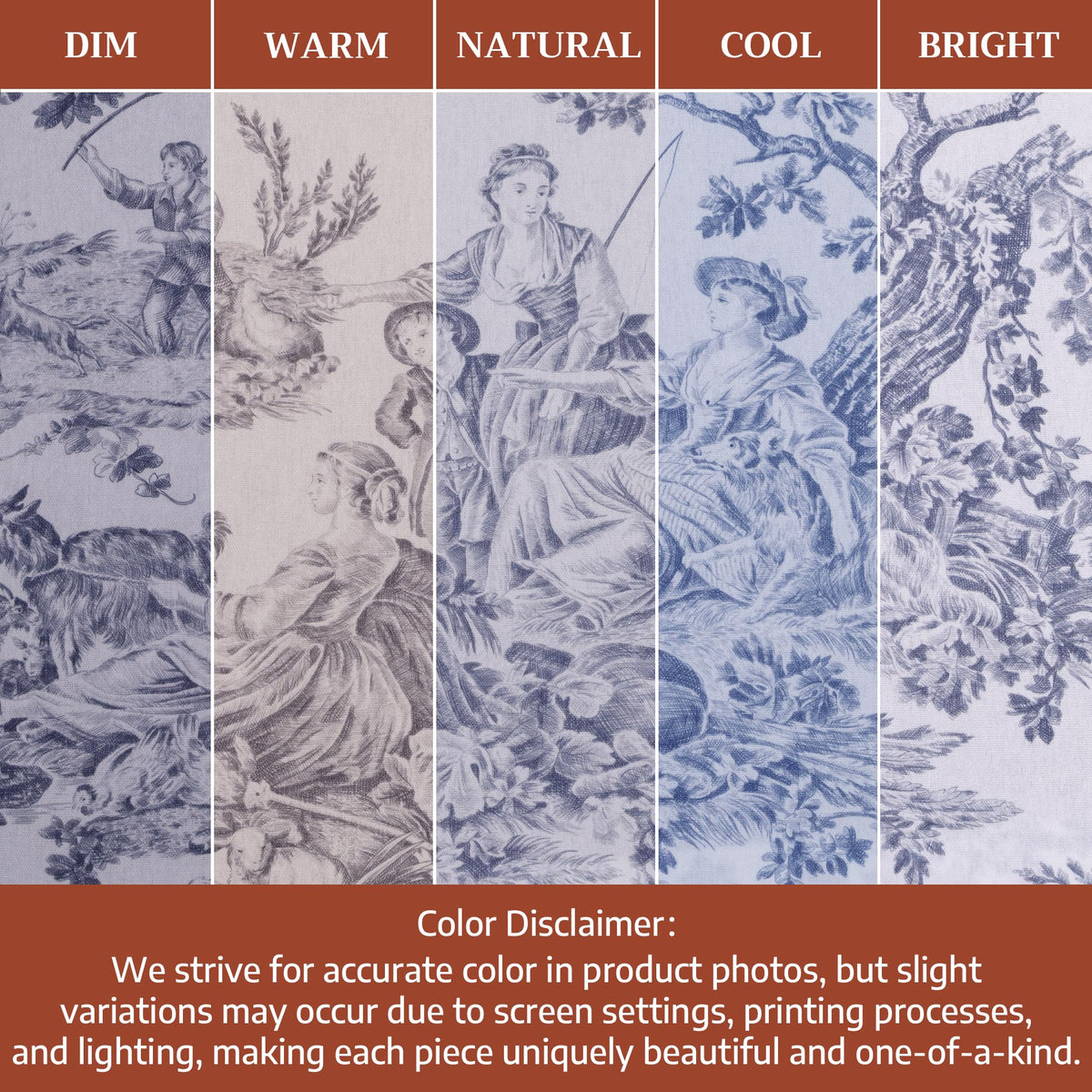 Maison d' Hermine Curtains for living room 100% Cotton 96 inch length One Panel Light Filtering Toile Curtains for Bedroom with rod and loop Pockets (The Miller Blue (White Background), 50"W x 96"L)