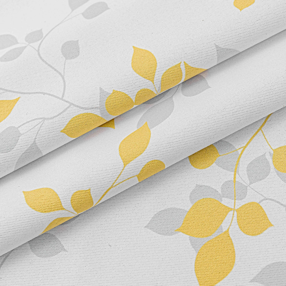 MEETSKY 95% Blackout Yellow Curtains 84 Inches Long 2 Panels Set - Leaves Printed Curtains for Living Room, Grommet Thermal Insulated Drapes, Light Blocking Window Curtain for Bedroom (52''W x 84" L)