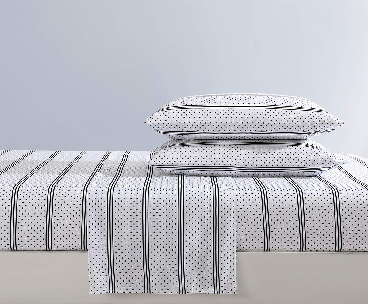 Betsey Johnson - Full Bed Sheets, Soft & Lightweight Bedding, Fade & Wrinkle Resistant (Dots & Stripes, Full)