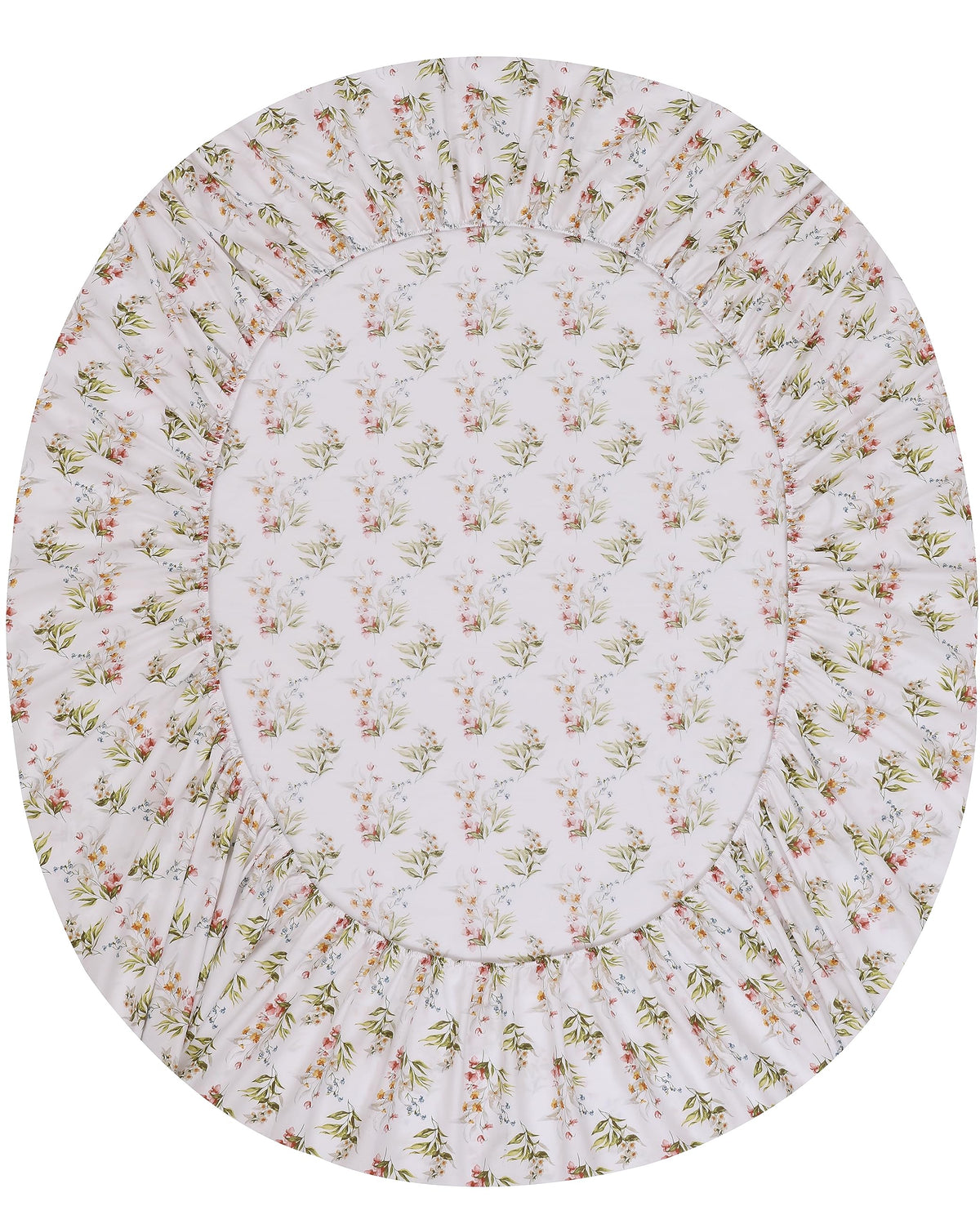 RUVANTI 100% Cotton Percale Sheets Full Size, Floral Bliss